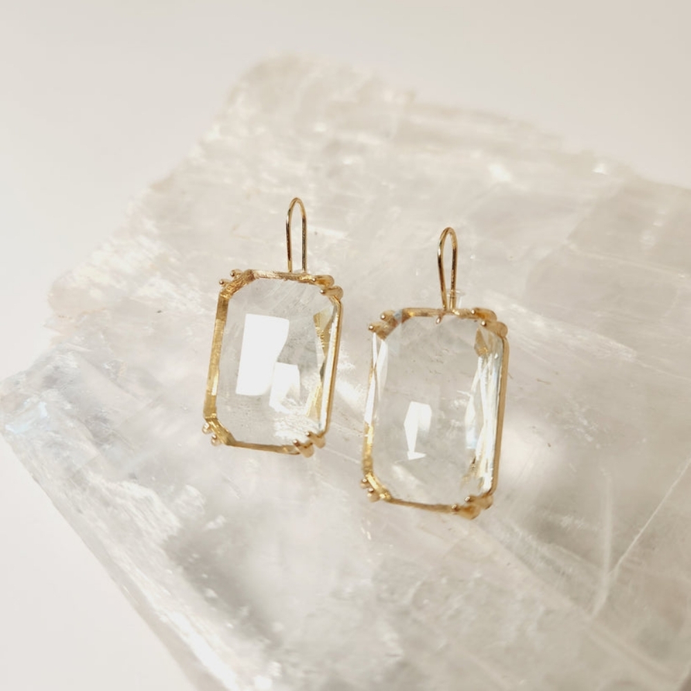Transparent Square Acrylic Drop Dangle Clear Earrings Modern Jewelry